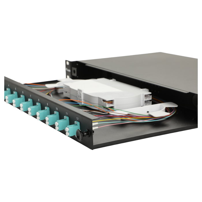 EQUIP Panel de parcheo de fibra óptica 12-Port LC-Duplex OM3 1U