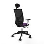 PIQUERAS Y CRESPO Silla de oficina Motilla con mecanismo Sincro/Traslack, morado y negro
