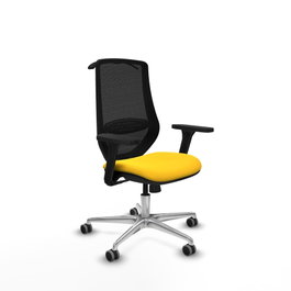 PIQUERAS Y CRESPO Silla de oficina Mardos con mecanismo Sincro, Amarillo/Negro