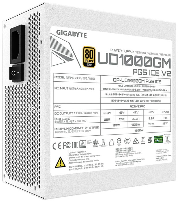 GIGABYTE UD1000GM PG5 V2 ICE 1000 W Blanco
