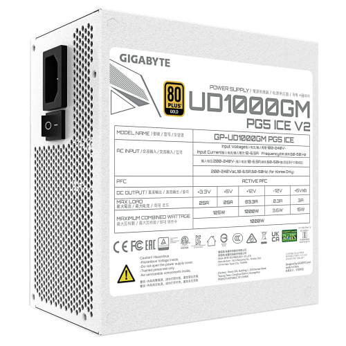 GIGABYTE UD1000GM PG5 V2 ICE 1000 W Blanco