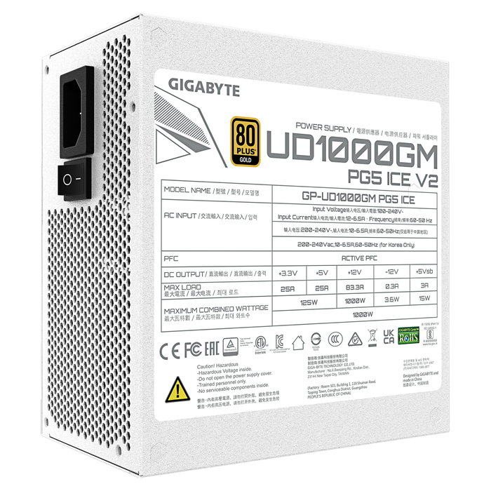 GIGABYTE UD1000GM PG5 V2 ICE 1000 W Blanco