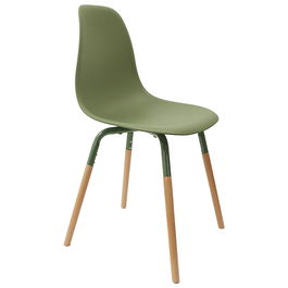 Home Deco Factory Silla Phenix Verde Essentiel Silla Moderna Diseño Escandinavo Polipropileno Hierro Haya 55x45,9 cm h.81,9 cm