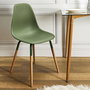 Home Deco Factory Silla Phenix Verde Essentiel Silla Moderna Diseño Escandinavo Polipropileno Hierro Haya 55x45,9 cm h.81,9 cm