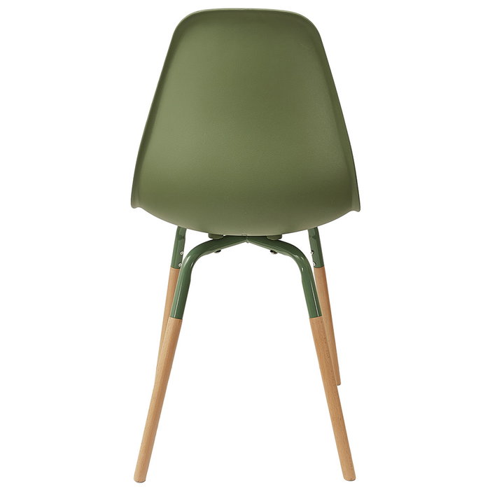 Home Deco Factory Silla Phenix Verde Essentiel Silla Moderna Diseño Escandinavo Polipropileno Hierro Haya 55x45,9 cm h.81,9 cm