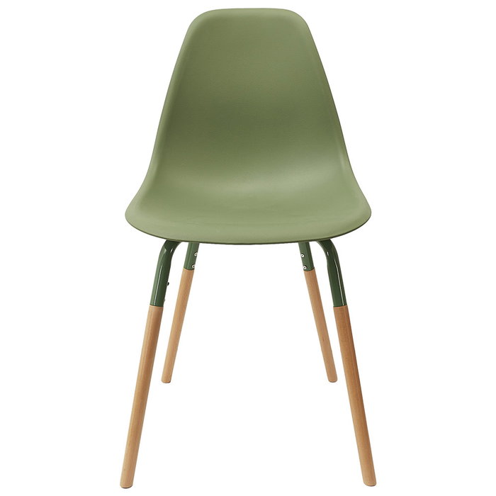 Home Deco Factory Silla Phenix Verde Essentiel Silla Moderna Diseño Escandinavo Polipropileno Hierro Haya 55x45,9 cm h.81,9 cm