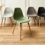 Home Deco Factory Silla Phenix Verde Essentiel Silla Moderna Diseño Escandinavo Polipropileno Hierro Haya 55x45,9 cm h.81,9 cm