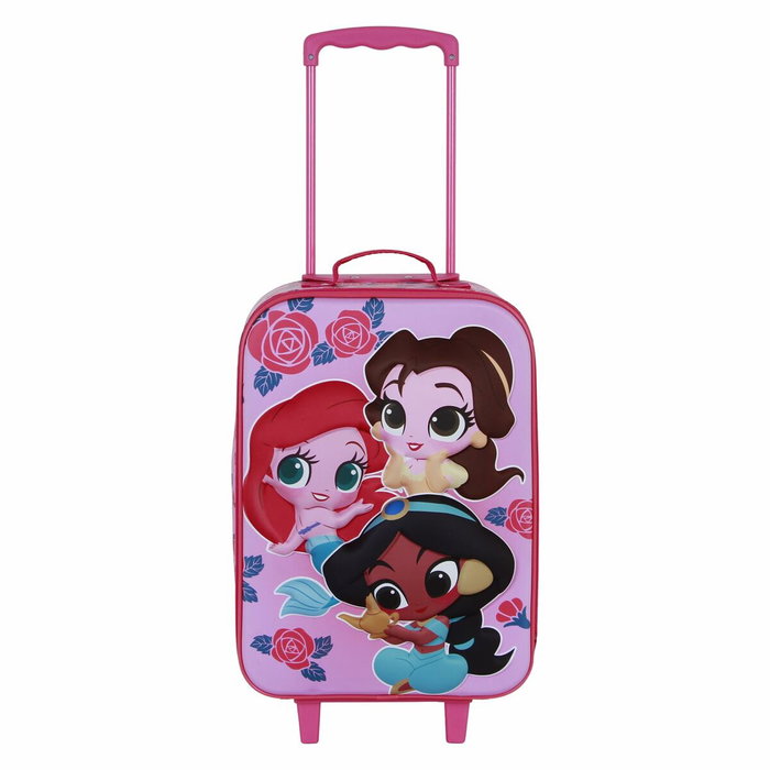 Karactermania Maleta Trolley Soft 3D Princesas Disney Flowers Rosa