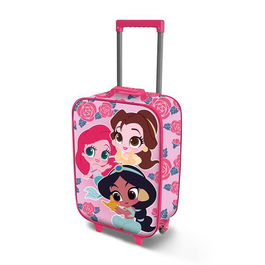 Karactermania Maleta trolley soft infantil 3D Princesas Disney Flowers 52x33x17 cm equipaje de mano