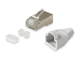 Equip Kit de 100 Conectores RJ45 Categoría 6 (121181) para Cable de Red, Contactos Chapados en Oro, Color Plata, Certificación CE