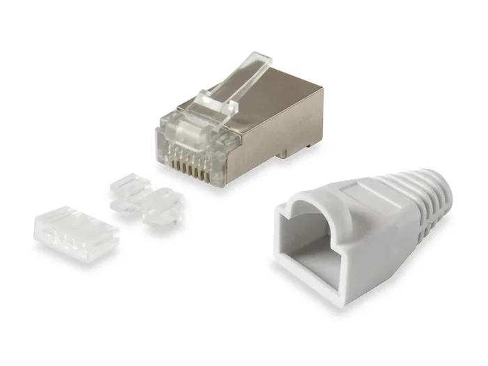 Equip Kit de 100 Conectores RJ45 Categoría 6 (121181) para Cable de Red, Contactos Chapados en Oro, Color Plata, Certificación CE