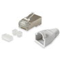 Equip Kit de 100 conectores RJ45 Cat6 con guía y capuchón, Plata