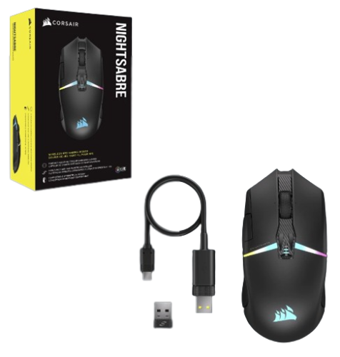 Corsair CH-931B011-EU Ratón Inalámbrico para Juegos RF Wireless + Bluetooth Óptico 26000 DPI Mano Derecha Negro