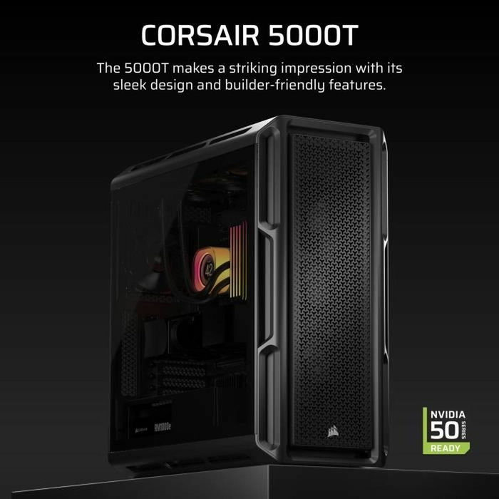 Corsair 5000T Tempered Glass Negra