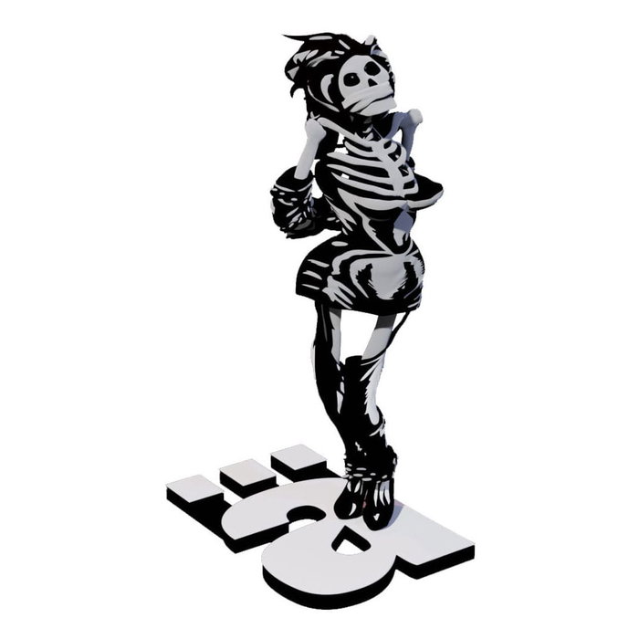 Die Ärzte Estatua a 1/10 Gwendoline Skelett 17 cm