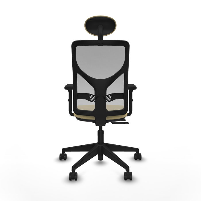 PIQUERAS Y CRESPO Silla de oficina Motilla con mecanismo Sincro/Traslack, Crema y Gris