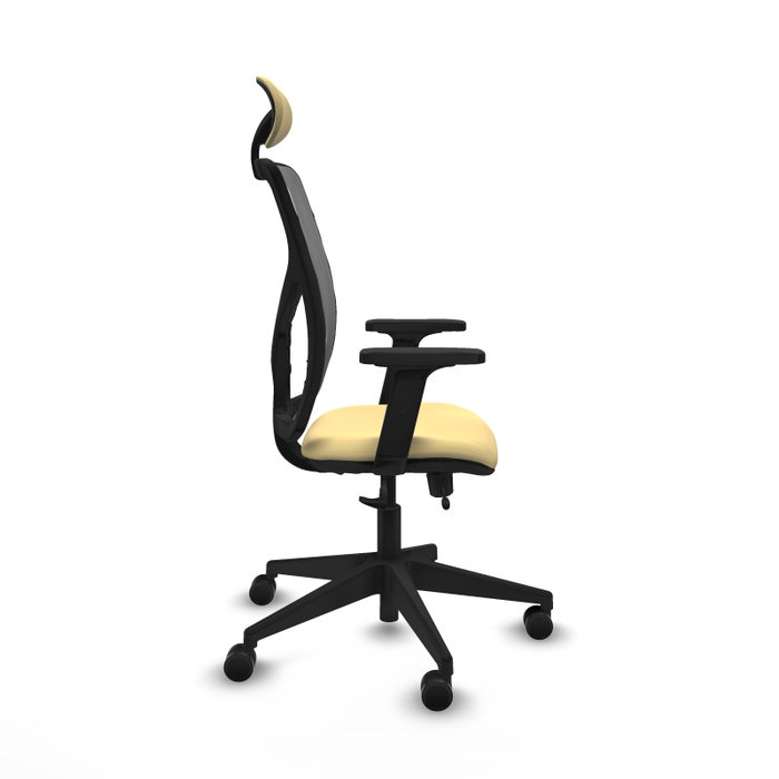 PIQUERAS Y CRESPO Silla de oficina Motilla con mecanismo Sincro/Traslack, Crema y Gris