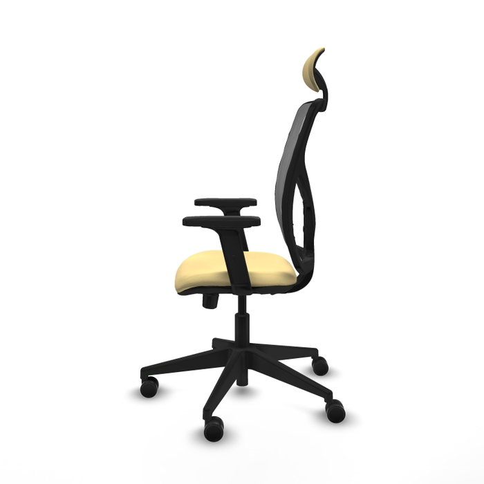 PIQUERAS Y CRESPO Silla de oficina Motilla con mecanismo Sincro/Traslack, Crema y Gris