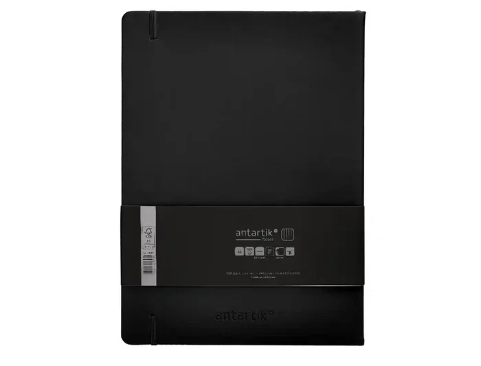 Antartik Cuaderno A4 Tapa Dura Hojas Cuadriculadas Negro 100 Hojas 80gr Gomilla FSC Antartik Cuaderno A4 Tapa Dura Hojas Cuadriculadas Negro 100 Hojas 80gr Gomilla FSC