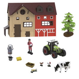 Tachan Granja De Juguete Completa T01049 12 Piezas con Tractor Fricción Luz y Sonido para Niños +3 Años