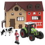 Tachan Granja De Juguete Completa T01049 12 Piezas con Tractor Fricción Luz y Sonido para Niños +3 Años