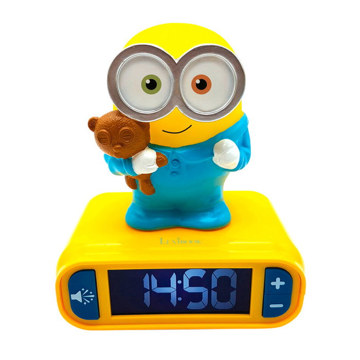 Lexibook Reloj Despertador Minions con Luz Nocturna 3D y Efectos de Sonido