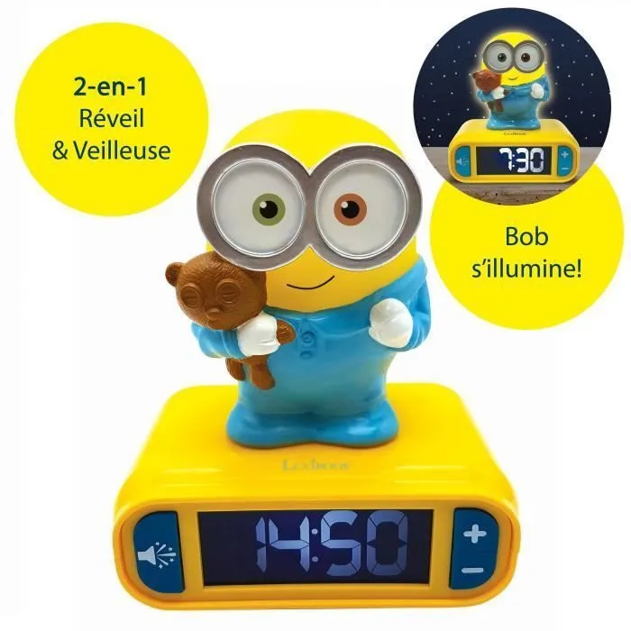 Lexibook Reloj Despertador Minions con Luz Nocturna 3D y Efectos de Sonido Lexibook Reloj Despertador Minions con Luz Nocturna 3D y Efectos de Sonido