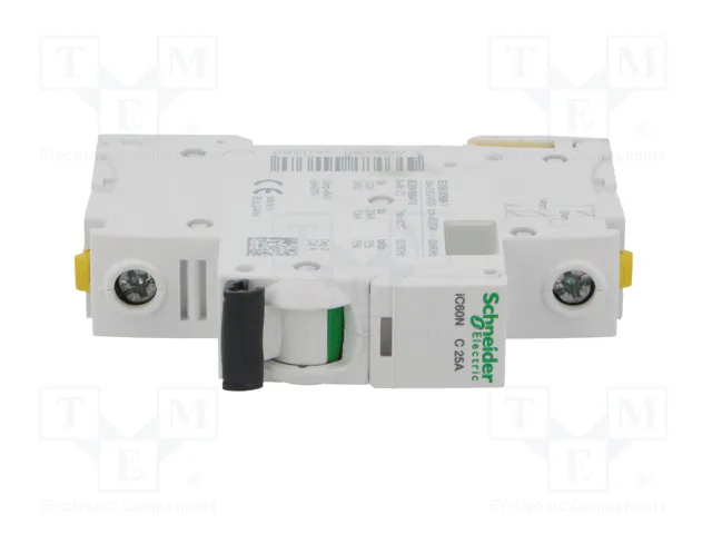 SCHNEIDER ELECTRIC iC60N Interruptor magnetotérmico 25A 1P Característica C SCHNEIDER ELECTRIC iC60N Interruptor magnetotérmico 25A 1P Característica C