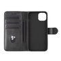 eSTUFF Funda cartera para iPhone 12 con soporte, ranuras para 3 tarjetas y cierre magnético - Color negro