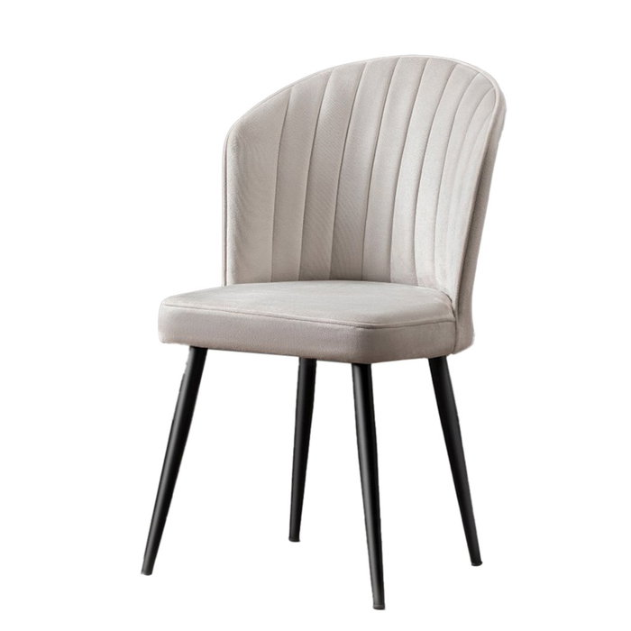 Hanah Home Juego de Sillas 2 Piezas MDF y Patas Metal Color Crema y Negro