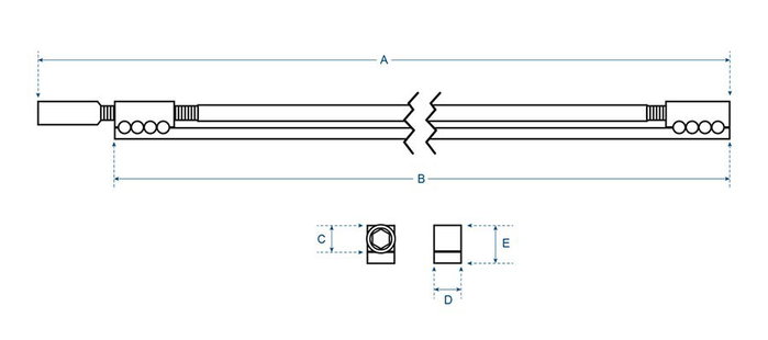 Boston Truss Rod de doble acción 6x9 mm 460 mm