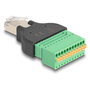 DeLOCK Adaptador RJ50 macho a bloque de terminales con pulsador