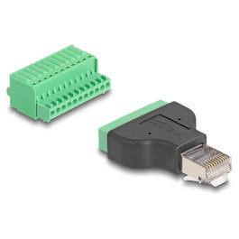 DeLOCK Adaptador RJ50 macho a bloque de terminales con pulsador