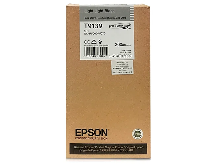 Epson T9139 Light Light Black Cartucho de tinta (200ml)