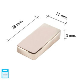 Wolfpack Iman Wolfpack Neodimio Rectangular 28x11x3 mm (Blister 1 Pieza)