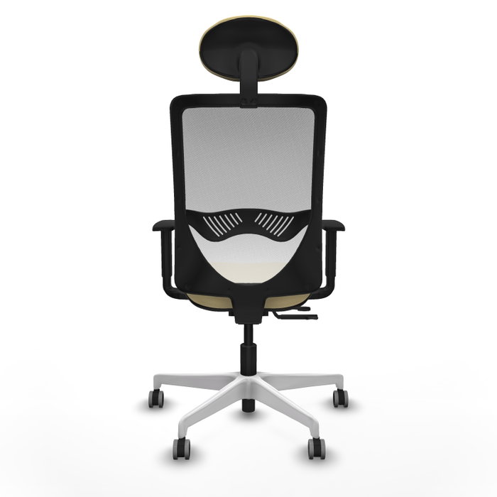 PIQUERAS Y CRESPO Silla de oficina Zulema con mecanismo Sincro/Traslack, Crema y Blanco