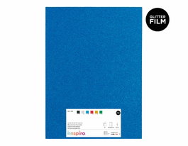 Innspiro Set de 5 láminas de Goma EVA azul cielo con purpurina 40x60 cm
