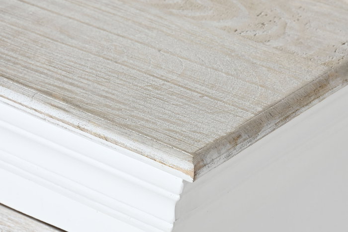 DKD Home Decor Cajonera Romantico Blanco 40x80x115 cm 4 Cajones 3 Puertas