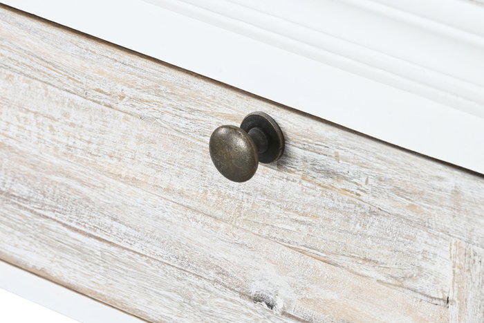 DKD Home Decor Cajonera Romantico Blanco 40x80x115 cm 4 Cajones 3 Puertas