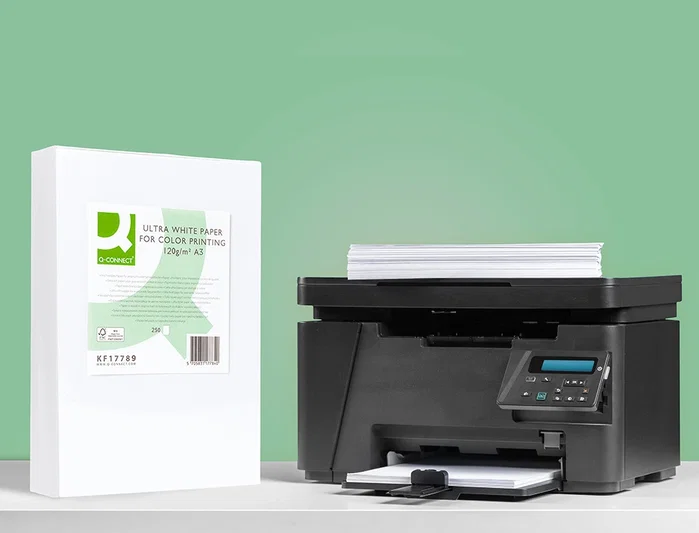 Q-connect Papel Fotocopiadora Ultra White Din A3 120 Gramos Paquete de 250 Hojas