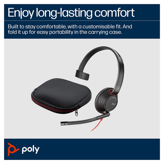 HP Blackwire C5210 Mono Auricular con Micrófono USB-C/A y 3.5 mm para Oficina/Centro de Llamadas Negro HP Blackwire C5210 Mono Auricular con Micrófono USB-C/A y 3.5 mm para Oficina/Centro de Llamadas Negro