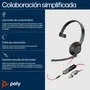 Poly Blackwire 5210 Monoaural USB-C con adaptador USB-A y Jack 3,5 mm