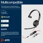 Poly Blackwire 5210 Monoaural USB-C con adaptador USB-A y Jack 3,5 mm