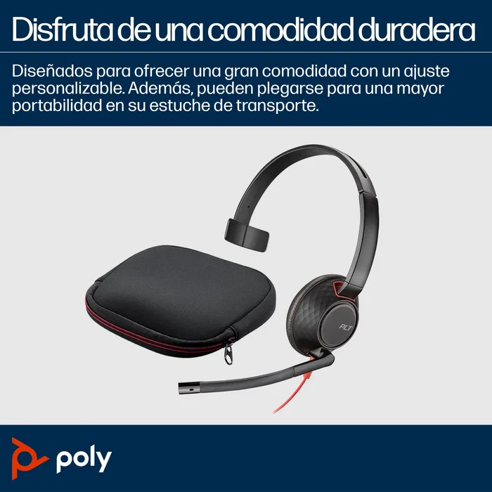 Poly Blackwire 5210 Monoaural USB-C con adaptador USB-A y Jack 3,5 mm