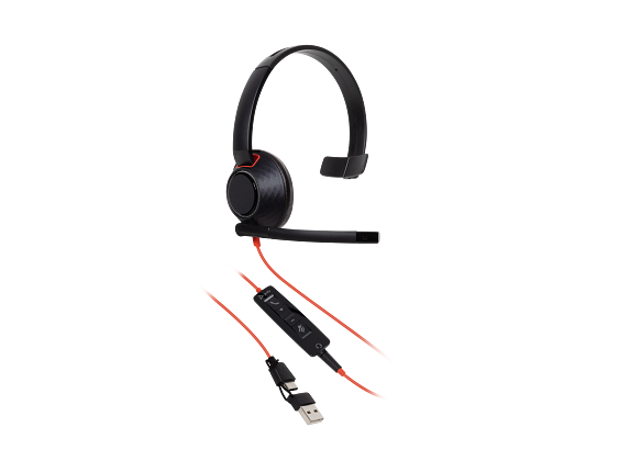 HP Poly Blackwire 5210 Monoaural USB-C con Adaptador y Jack 3,5 mm
