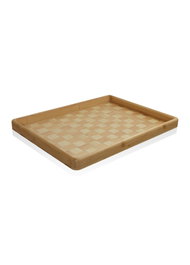 Hermia TPS0067 Bandeja decorativa de bambú, color nogal, 40x32x3 cm