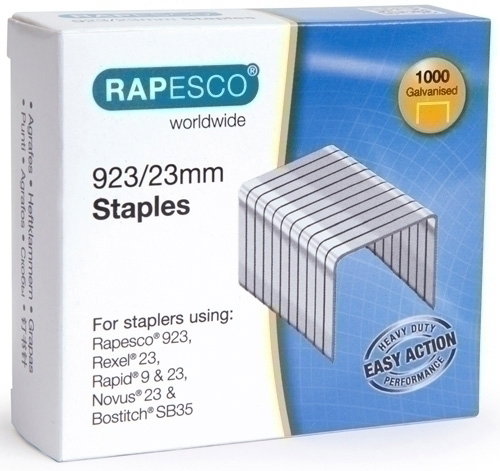 Grapas Rapesco Gran Capacidad 923/23 Mm. Galvanizadas Caja De 1000 Grapas Rapesco Gran Capacidad 923/23 Mm. Galvanizadas Caja De 1000
