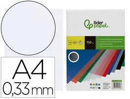 Liderpapel Tapas Encuadernacion Polipropileno A4 0.33mm Translucida Paquete 150 Unidades