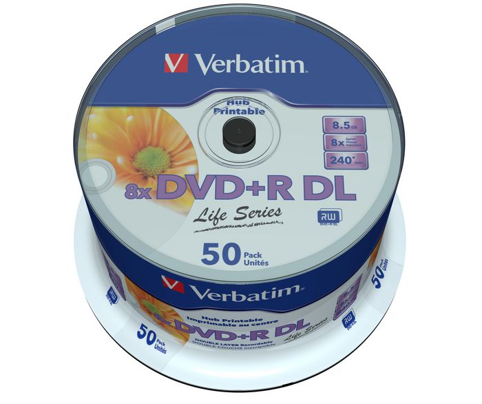 Verbatim DVD+R DL Life Series Imprimible 8x 8,5 GB 50 unidades Verbatim DVD+R DL Life Series Imprimible 8x 8,5 GB 50 unidades