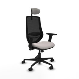 PIQUERAS Y CRESPO Silla de oficina Mardos con mecanismo Sincro Blanco y Negro